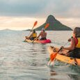 Starting the paddle out to Chinaman's Hat from Kualoa Regional Park