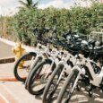 Picture of rental electric bikes at the base of the Lanikai Pillbox trail