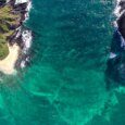An Aerial view of the channel between Kailua's twin islands